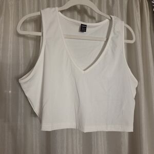 Classic White V-Neck Crop Top